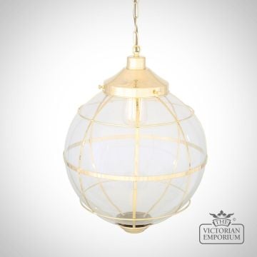 Henlow Glass Globe Pendant Light With Brass Cage  Mlp474polbrs 2