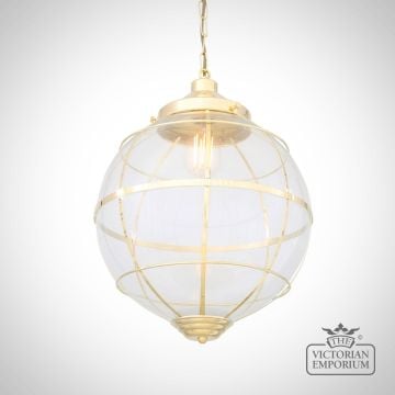 Henlow Glass Globe Pendant Light With Brass Cage  Mlp474polbrs 5
