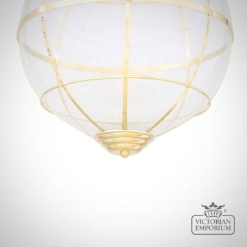 Henlow Glass Globe Pendant Light With Brass Cage  Mlp474polbrs 6