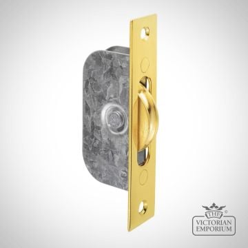 Sash window axle pulley No 2 Square or Radius, polished brass or polished chrome forend