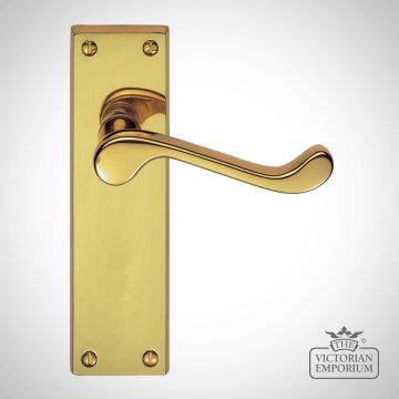 Victorian Scroll Door Handle (no keyhole) With Internal Latch Pack