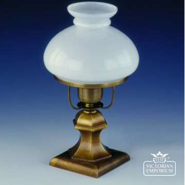 Ida Cast Iron Table Lamp With White Glass Shade