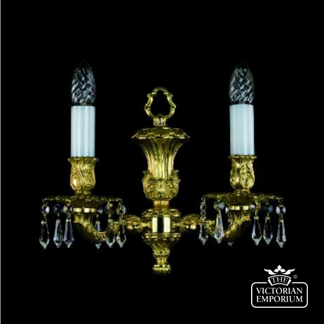 Isla Brass Wall Light With Bohemian Crystal Drops