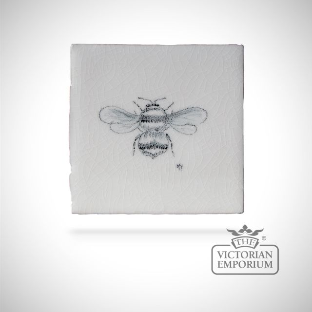 Hand painted tile 6.5x6.5cm - bee
