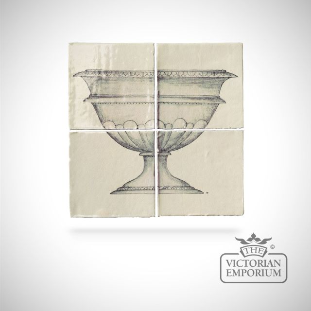 Hand painted tile 13x13cm - pots 4 tile panel 2