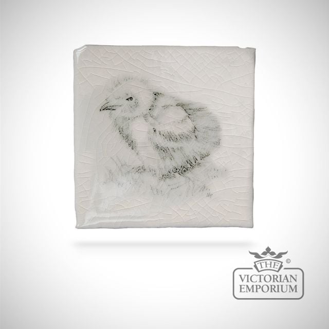 Hand painted tile 6.3x6.3cm - coastal and moorland bird 3