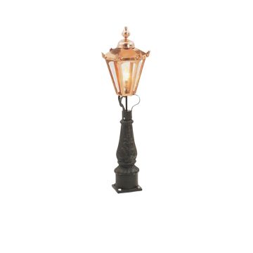 Small hexagonal copper lantern with Pedestal base