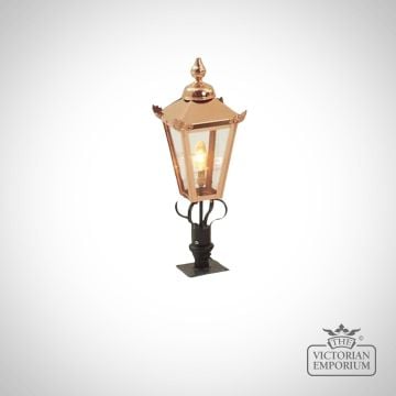 Small Square Copper Lantern with Wall Top Base
