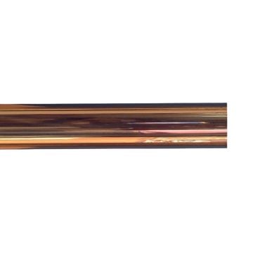 Brass coated steel curtain pole (no finials) - choice of 2 widths