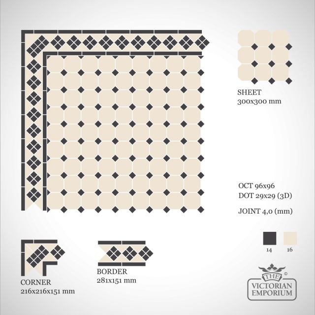 Victorian Mosaic Tile Octagon (4416 Oct 14)
