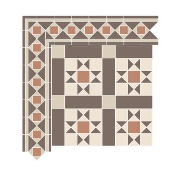 Derby Victorian Mosaic Floor Tiles - Centre Pattern 30x30cm sheets for indoor and outdoor use