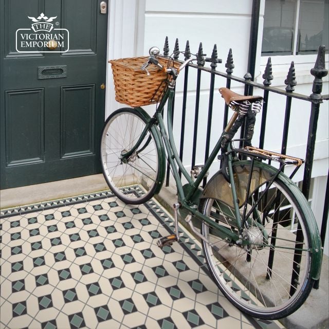 Victorian Mosaic Floor Tiles Insitu2 Estoril Green