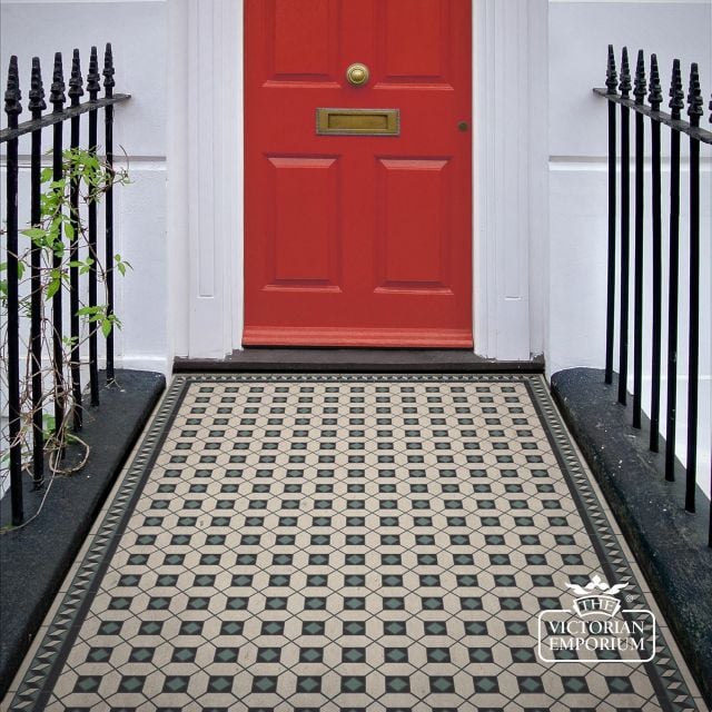 Victorian Mosaic Floor Tiles Insitu Estoril Green