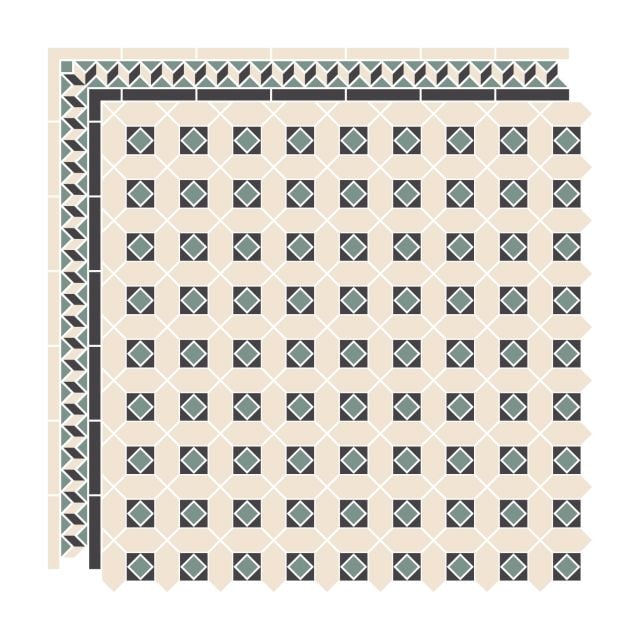 Victorian Mosaic Tile Estoril Green Z Gs