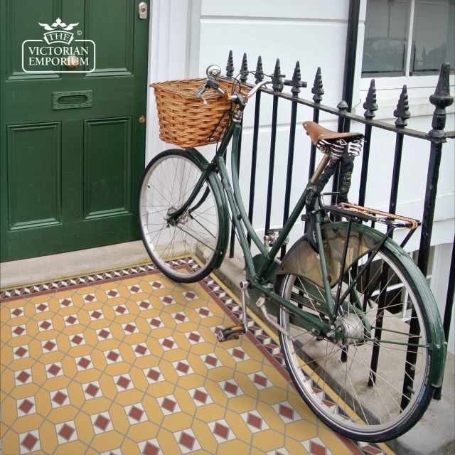 Victorian Mosaic Floor Tiles Insitu2 Estoril Yellow