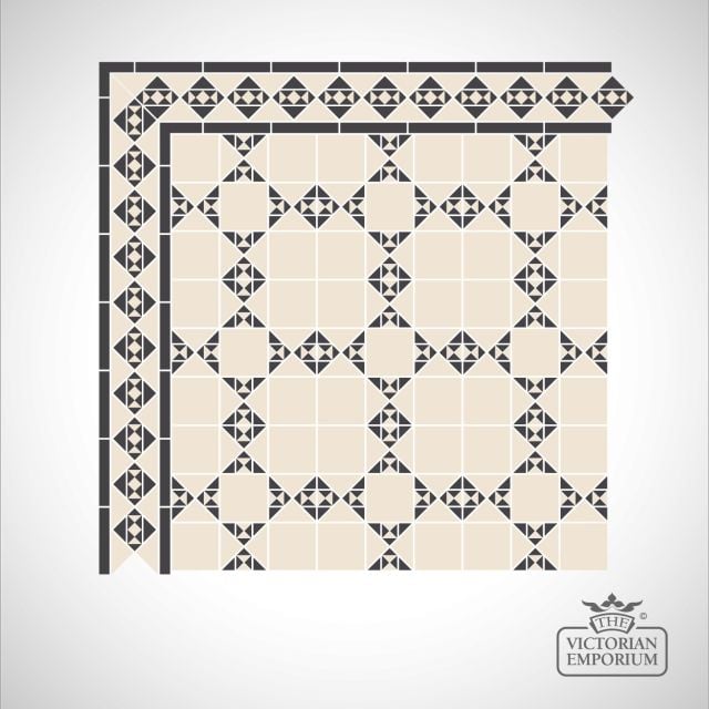 Munich Victorian Mosaic Floor Tiles - Centre Pattern 30x30cm sheets for indoor and outdoor use