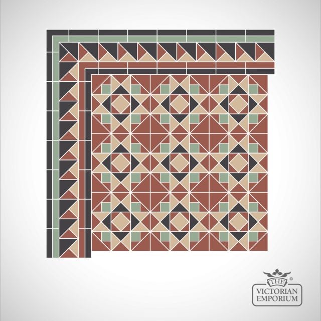 Nimes Victorian Mosaic Floor Tiles - Centre Pattern 30x30cm sheets for indoor and outdoor use