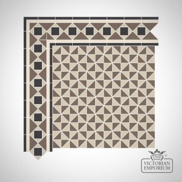 Poznan Victorian Mosaic Floor Tiles - Centre Pattern 276x276mm sheets for indoor and outdoor use