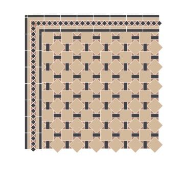 Tallinnn Victorian Mosaic Floor Tiles - Centre Pattern 332x166mm sheets for indoor and outdoor use