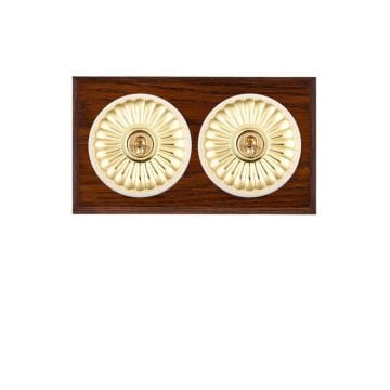Decorative Fluted Victorian Light Switch - 2 gang