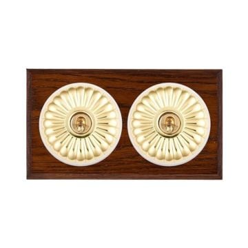 Decorative Fluted Victorian Light Switch - 2 gang
