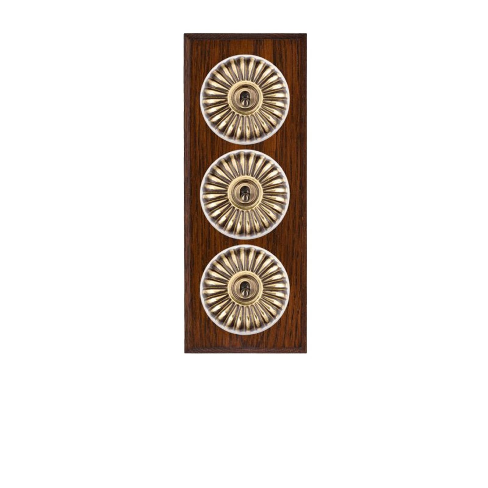 Decorative Fluted Victorian Light Switch - 3 gang