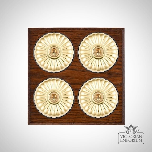Decorative Fluted Victorian Light Switch - 4 gang