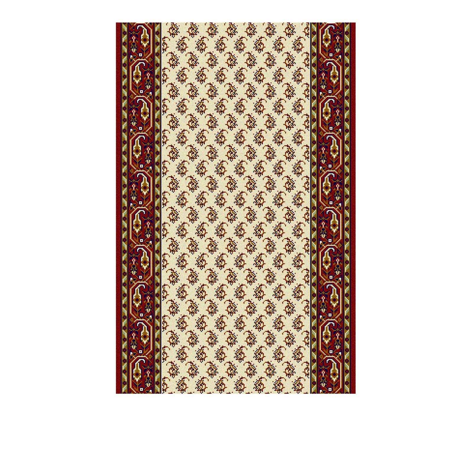 Mir Stair Runner Carpet in Beige and Red in a selection of widths