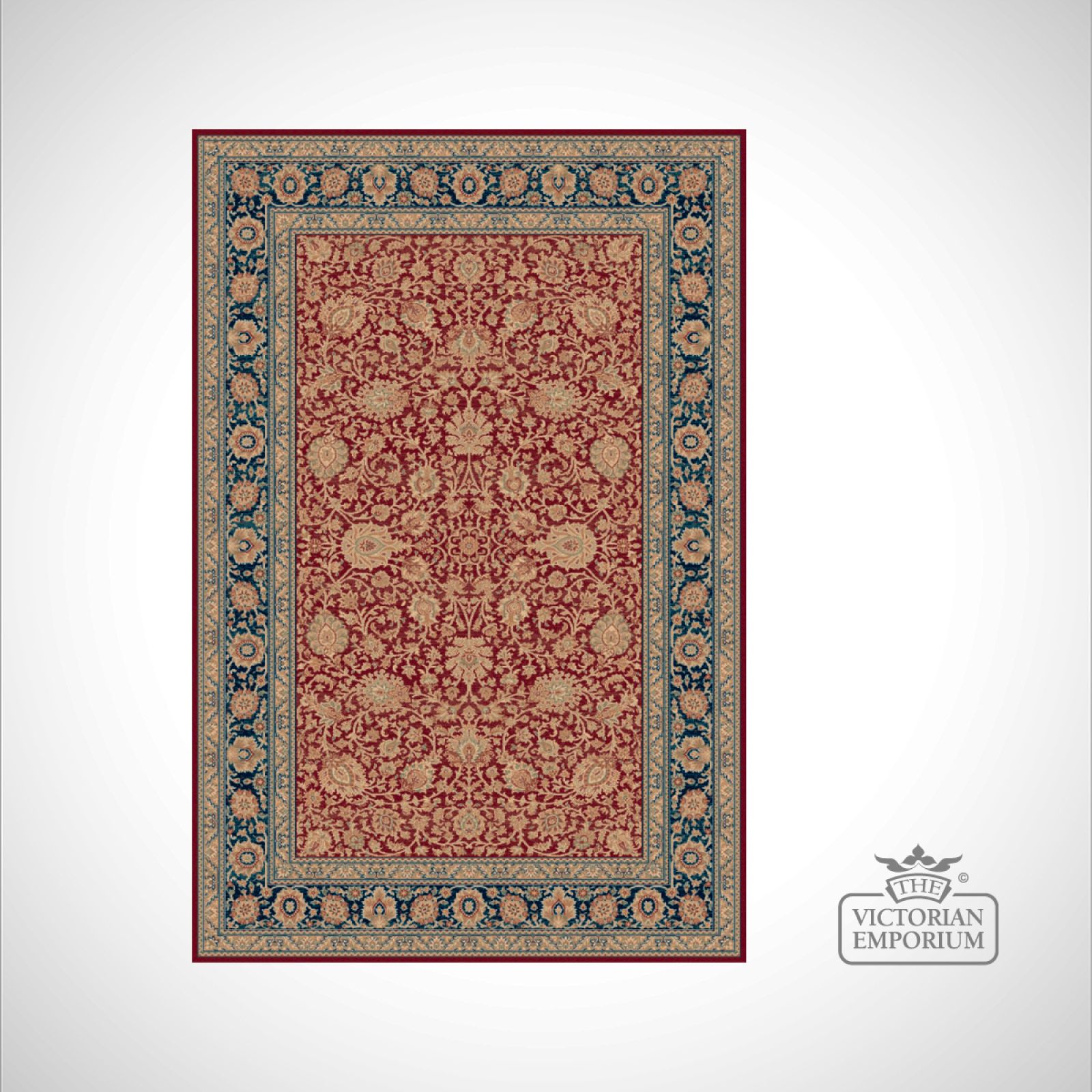 Victorian Rug style RO1627 Red Rugs The Victorian Emporium