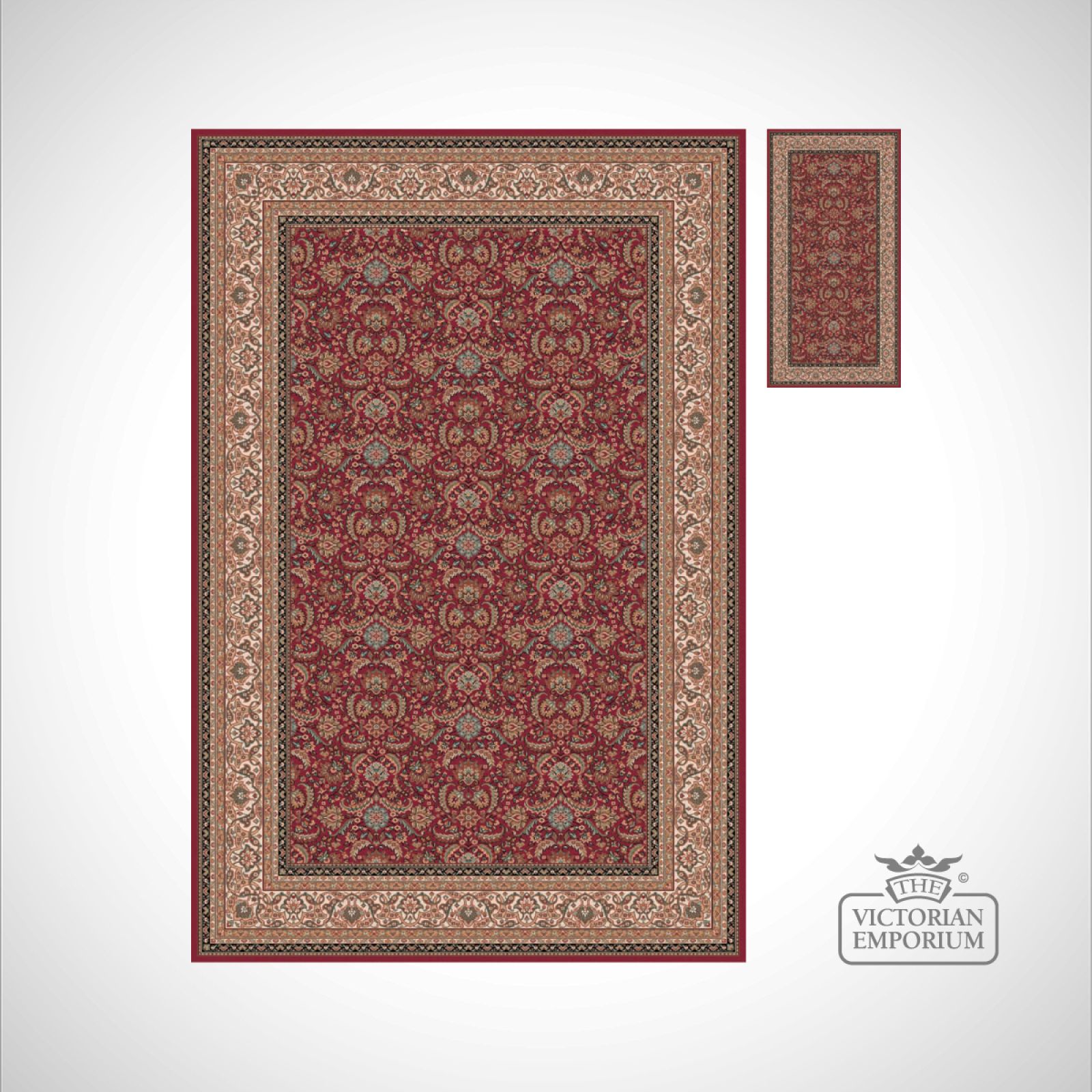 Victorian Rug style NA1288 Red Rugs The Victorian Emporium