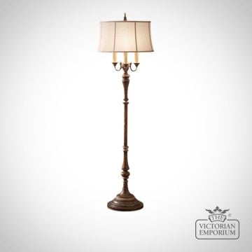 Gibson Crackle Floor Lamp Including Desert Linen Fabric Shade