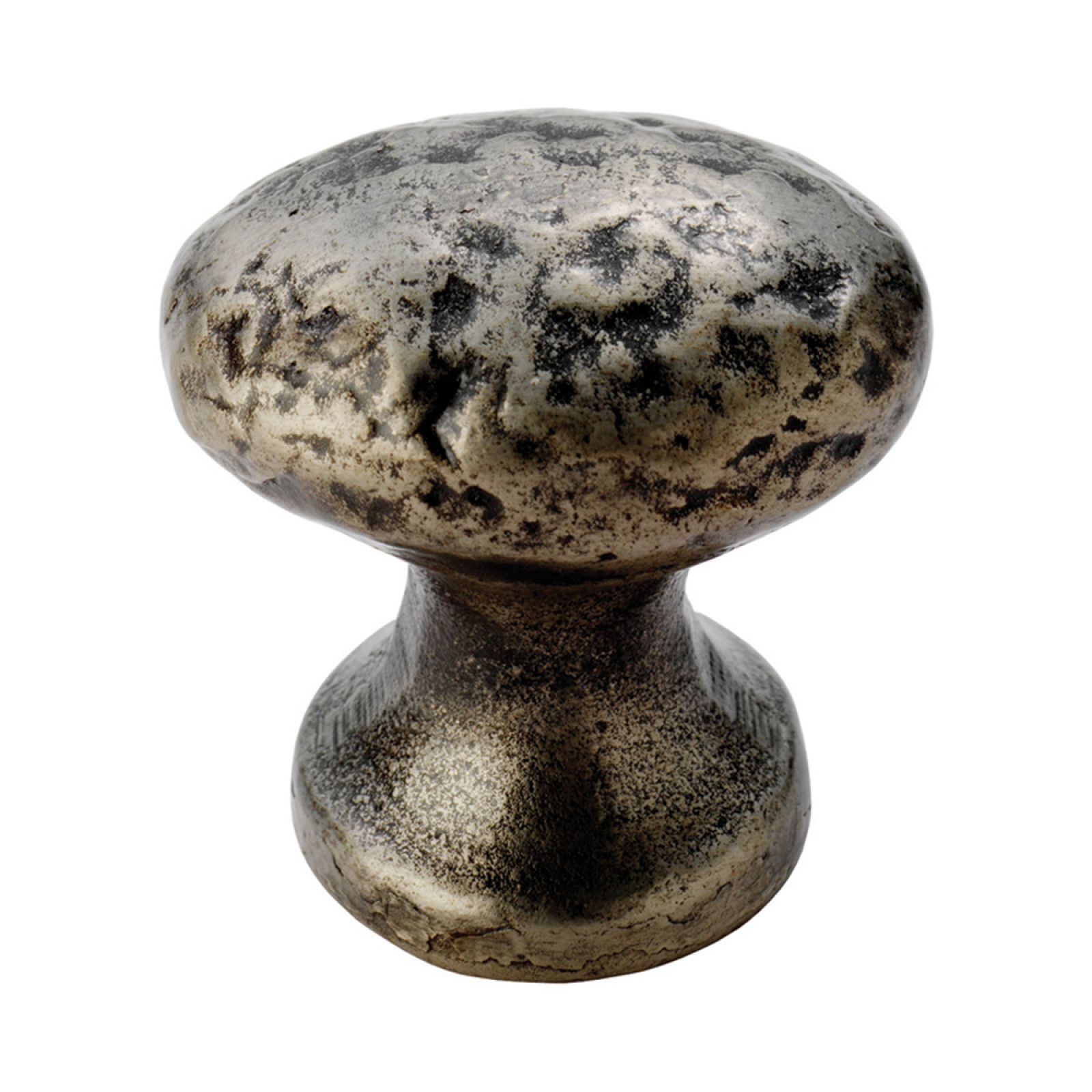 Hammered finish pewter oval knob Knob The Victorian Emporium