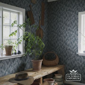 Lily Of The Valley Wallpaper In A Choice Of 3 Colourways Liljekonvalj Indigo Blue 479 56 1