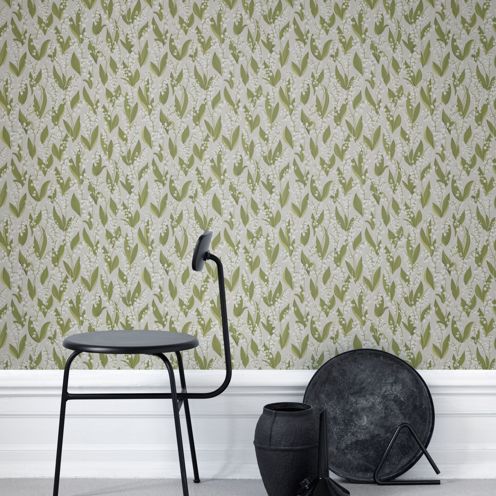 Lily of the valley wallpaper in a choice of 3 colourways