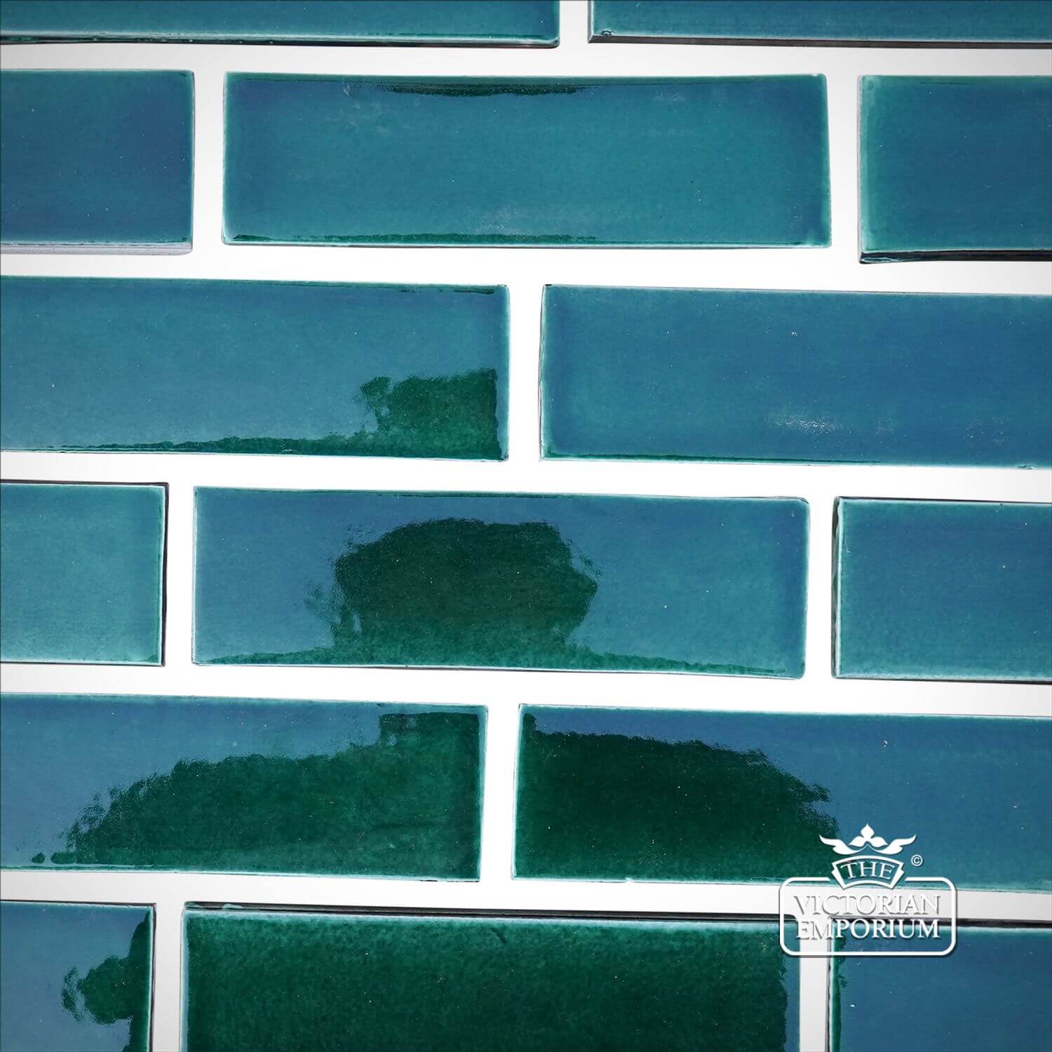 Turquoise glazed brick slip