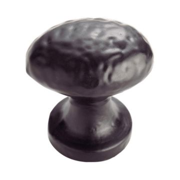 Hammered finish black oval knob