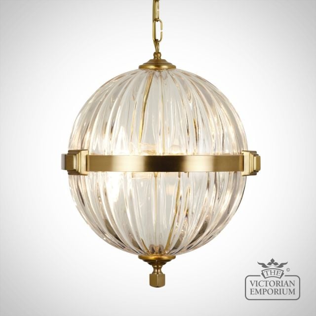 Belzoni Scalloped Globe Pendant with Decorative Details