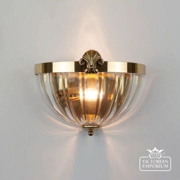 Belzoni Scalloped Wall Light With Decorative Details Brass Flower