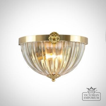 Belzoni Scalloped Wall Light With Decorative Details Brass Lion