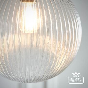 71123  Brydon Ribbed Glass Globe Ceiling Pendant Light 6