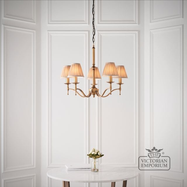 Stanford Antique Brass 5 Light Ceiling Pendant 63627 2