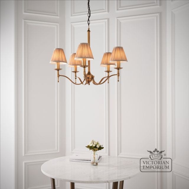 Stanford Antique Brass 5 Light Ceiling Pendant 63627 3