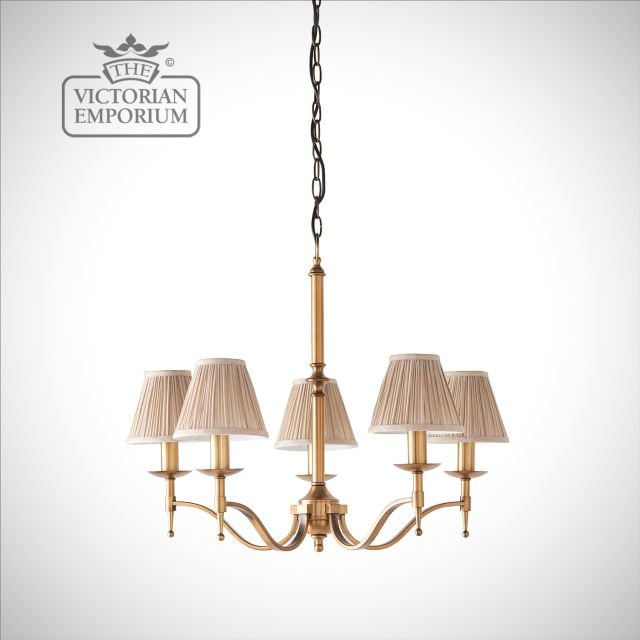 Stanford Antique Brass 5 Light Ceiling Pendant 63627 7