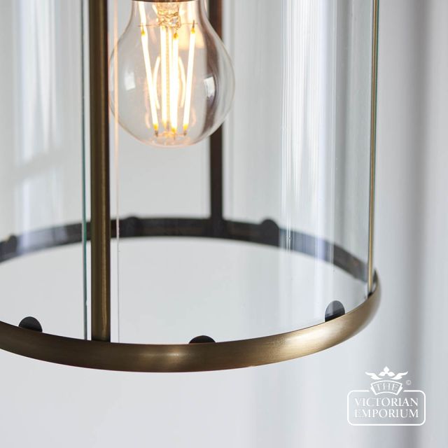 Lambeth Pendant Light In Antique Brass Or Satin Nickel Finish  69454 7