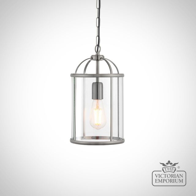 Lambeth Pendant Light In Antique Brass Or Satin Nickel Finish  70323